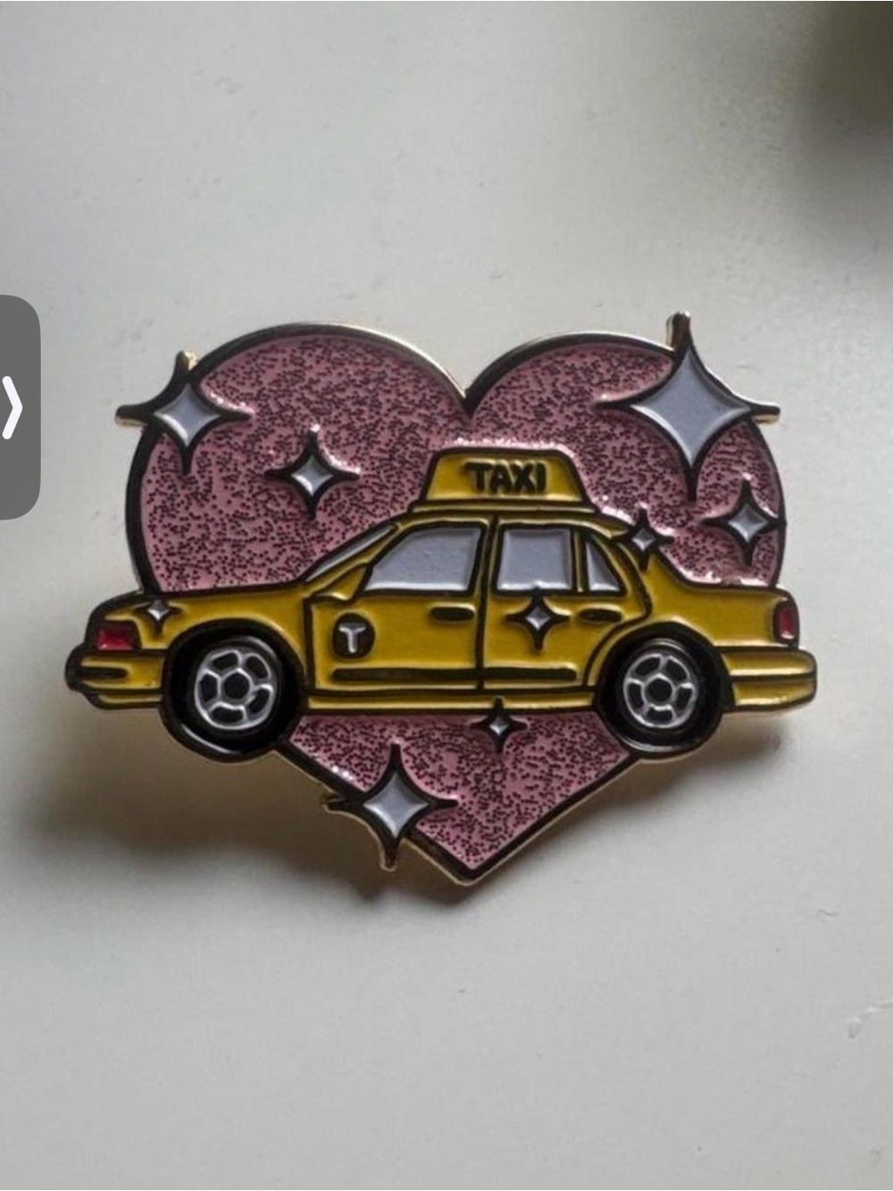 Yellow Taxi Heart Enamel Pin